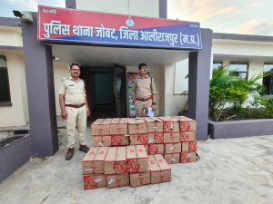 मुखबिर की सूचना पर जोबट पुलिस की दबिश, 35 पेटी अवैध शराब जब्त